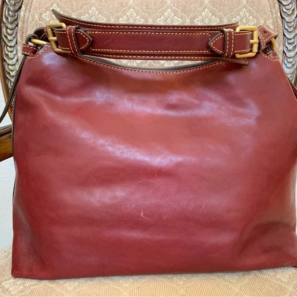Dooney & Bourke Burgundy Florentine Leather Shoulder Bag - Picture 3 of 10